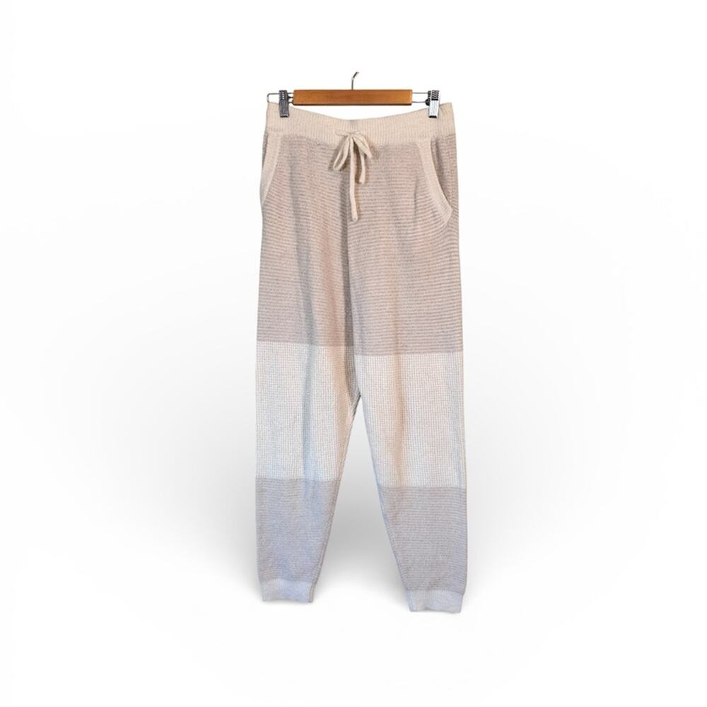 Fate Cream Tan Chunky Knit Jogger Sweatpants Womens M Cozycore Casual Fall